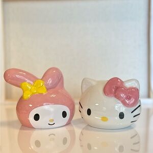 3D Hello Kitty & My Melody Salt & Pepper Shakers - New in Package.